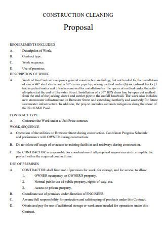 Construction Cleaning Proposal Template