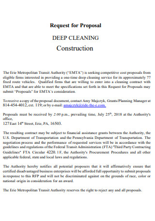 Construction Deep Cleaning Proposal