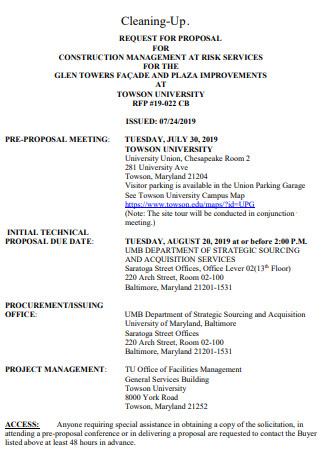 Construction Management Cleaning Proposal