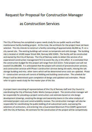 Construction Services Manager Proposal