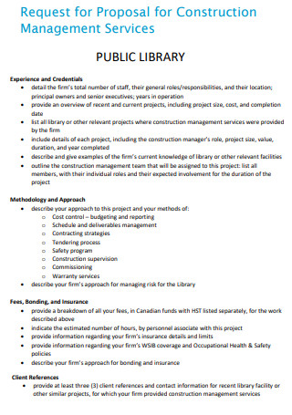 Construction Services Proposal for Library