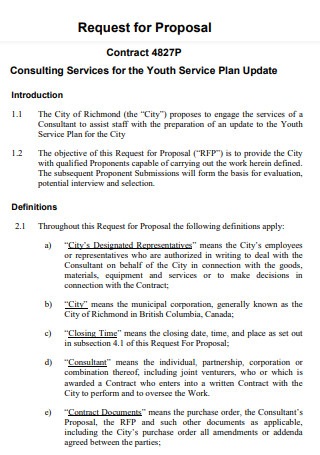 Consulting Contract Proposal for Youth Service