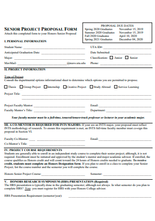 Course Senior Project Proposal Form
