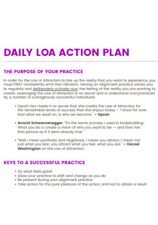 Daily LOA Action Plan
