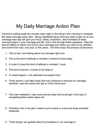 Daily Marriage Action Plan