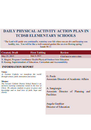 Daily Physical Activity Action Plan