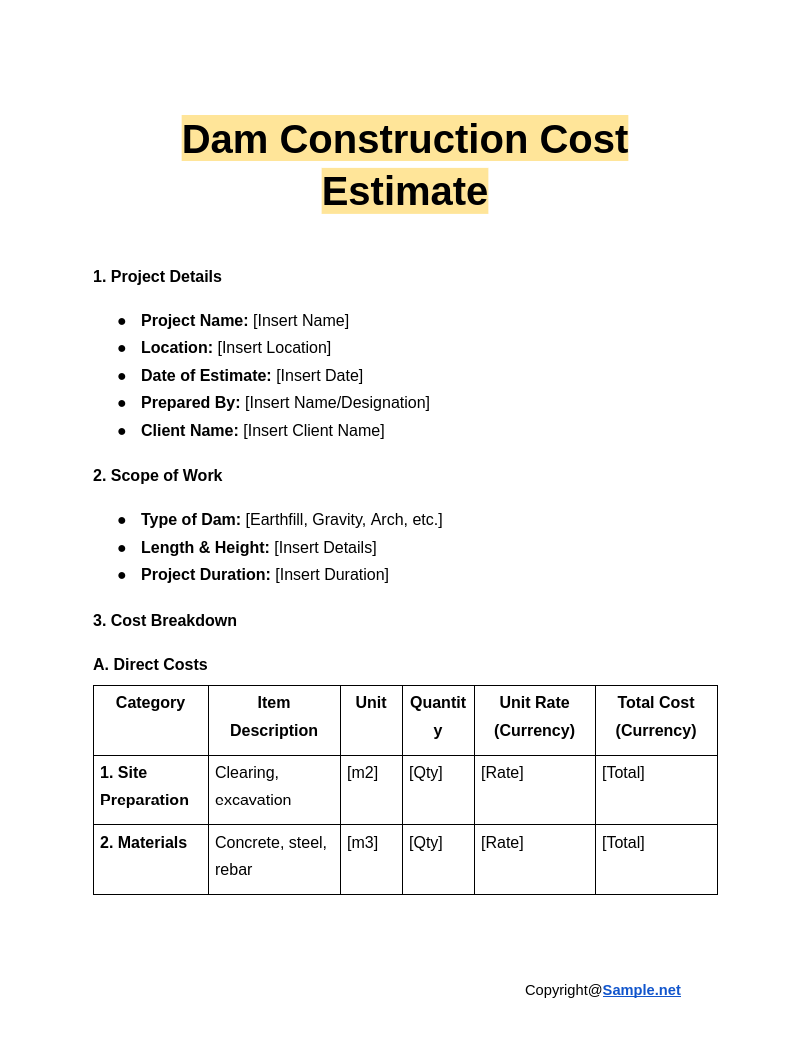 Dam Construction Cost Estimate Google Docs 12 18 2024 04 38 PM