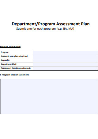 Department Program Assessment Plan