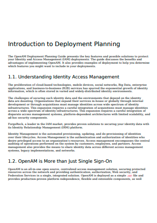 Deployment Planning Template