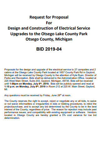 Design Construction of Electrical Bid Proposal