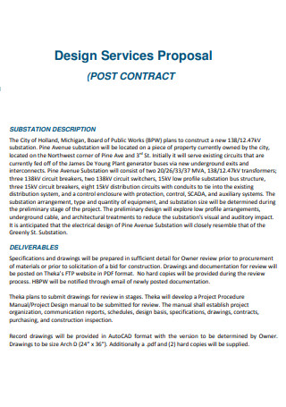 Design Post Contract Proposal