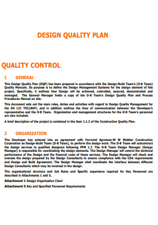 Design Quality Control Technical Plan