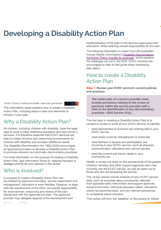 Developing Disability Action Plan