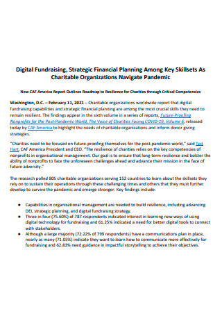 Digital Fundraising Strategic Financial Planning