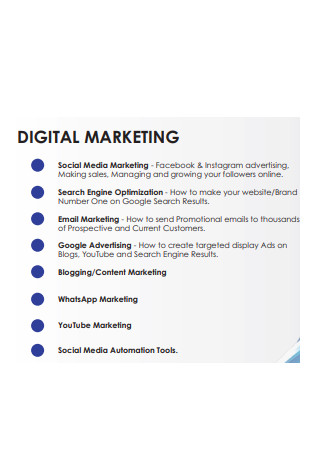 Digital Marketing Training Proposal Example