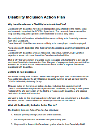 Disability Inclusion Action Plan
