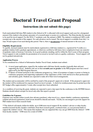 Doctoral Travel Grant Proposal