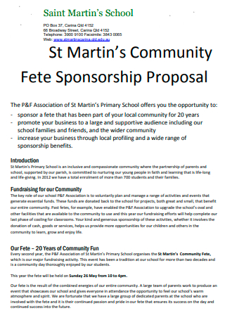 Draft School Sponsorship Proposal