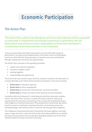 Economic Participation Action Plan