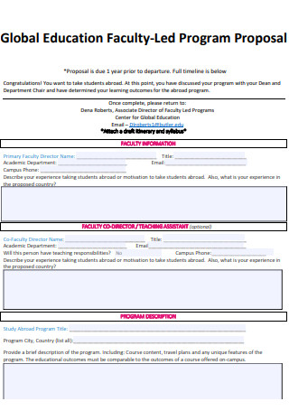 Education Faculty Led Program Proposal