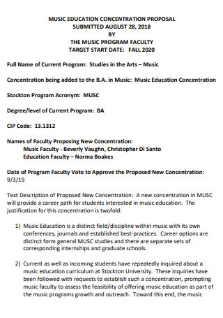 Education Music Program Proposal
