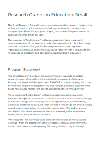 Education Research Grant Proposal