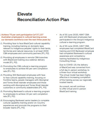 Elevate Reconciliation Action Plan