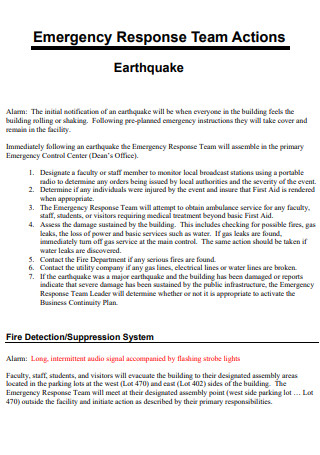 Emergency Response Earthquake Action Plan1