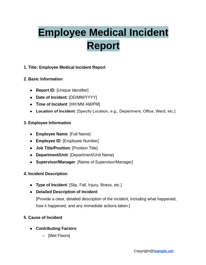 Employee Medical Incident Report Google Docs 12 12 2024 11 00 AM