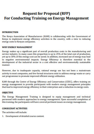 Energy Management Training Proposal