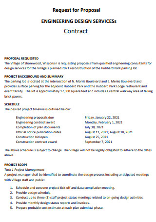Engineering Design Services Contract Proposal