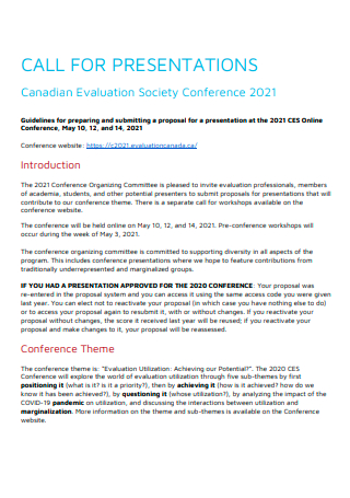 Evaluation Society Conference Presentation Proposal