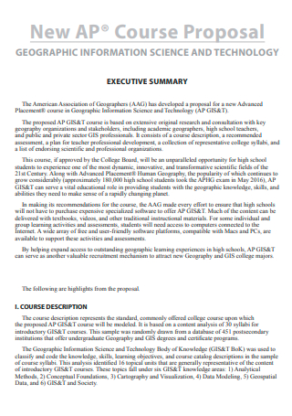 Executive Summary Course Proposal