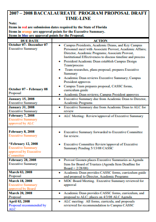 Executive Summary Program Proposal Time Line
