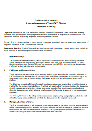 Executive Summary Proposal Assessment Team
