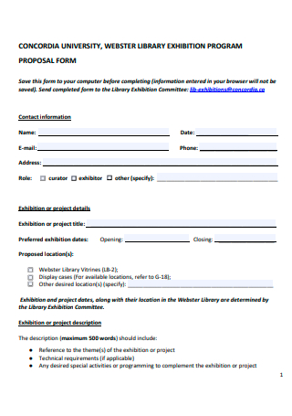Exhibition Program Proposal Form