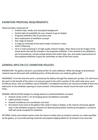 Exhibition Proposal Requirements