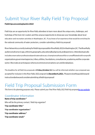 Field Trip Proposal Example