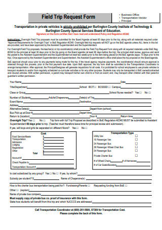 Field Trip Proposal Request Form
