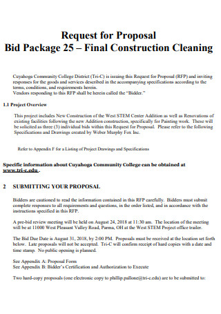Final Construction Cleaning Proposal