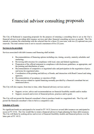 Financial Advisor Consulting Proposal