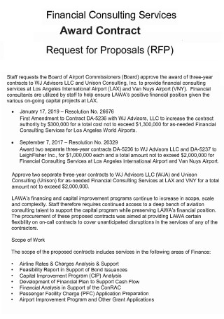 Financial Consulting Contract Proposal