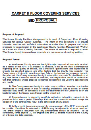 Flooring Covering Bid Proposal