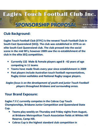 Football Team Sponsorship Proposal