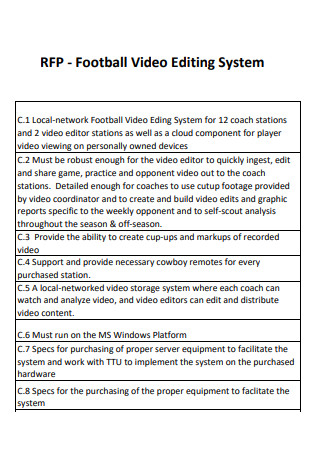 Football Video Editing System Proposal