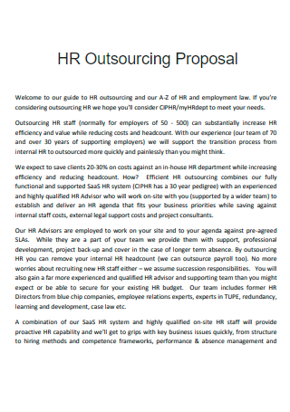 Formal HR Outsourcing Proposal