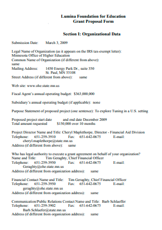 Foundation For Education Grant Proposal Form