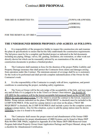General Bid Contract Proposal