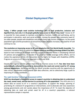 Global Deployment Plan