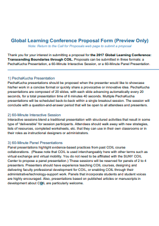 Global Learning Conference Presentation Proposal